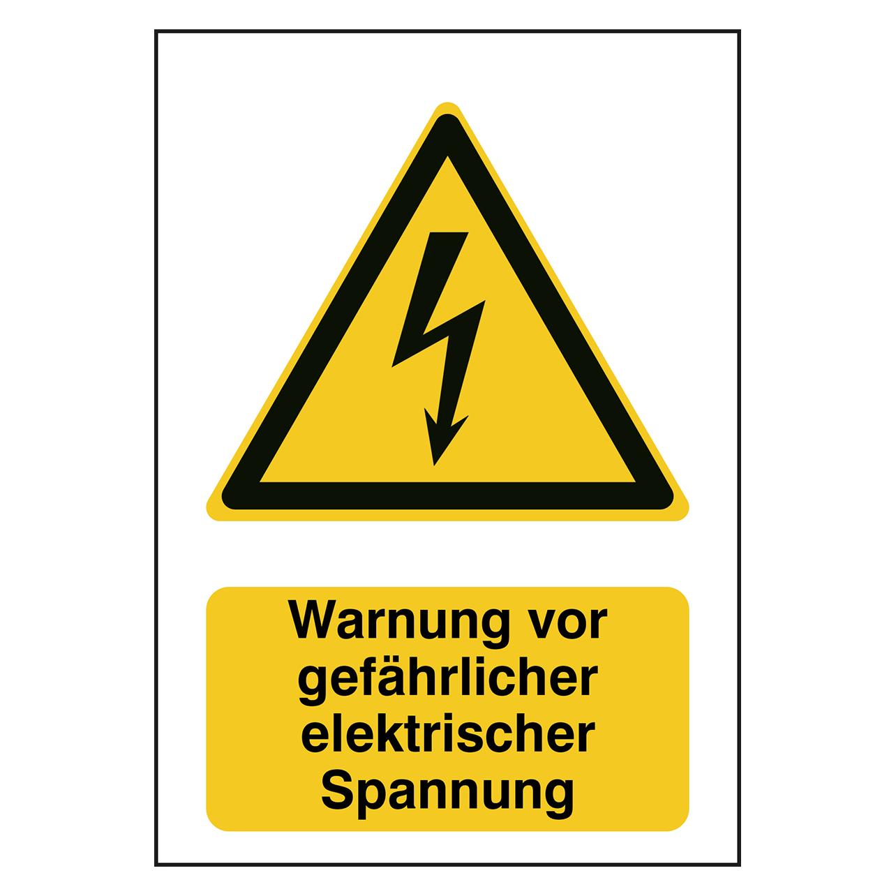 Brady B-862, Toughwash-Warnschild, W012 - Warnung vor elektrischer Spannung, Polyester, Schwarz un (236836)