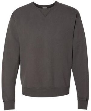 ComfortWash by Hanes GDH400 Men's Comfort Wash Fleece Sweatshirt in New Railroad Grey size Large   Cotton/Polyester Blend