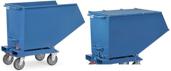 Set fetra Muldenkipper 4702 mit Ablasshahn - Tragkraft 750kg+Klappbarer Deckel