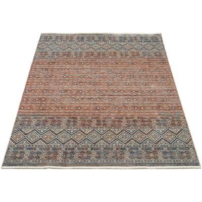 Teppich OCI DIE TEPPICHMARKE "GRAND FASHION 13", blau (terra, blau), B:80cm H:5mm L:150cm, Polyester, Teppiche, Teppich, Vintage Optik, feine Fransen, Wohnzimmer