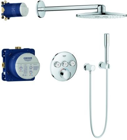 Grohe SmartControl Duschsystem Unterputz 34709000 chrom, mit 3 Absperrventilen, rund