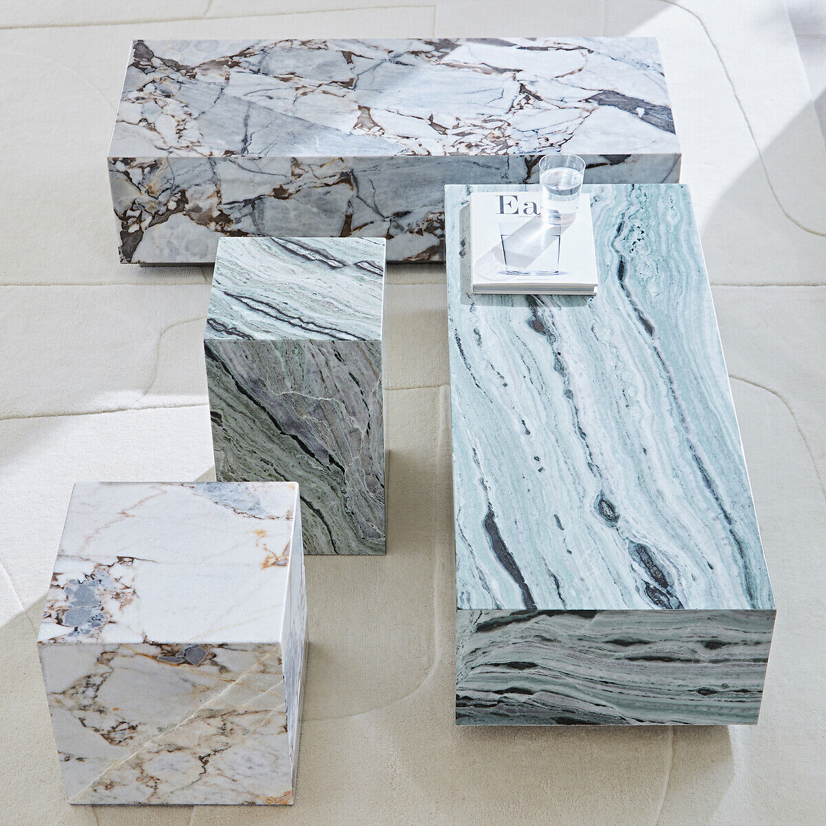AM.PM Table basse cube en marbre, Alcana