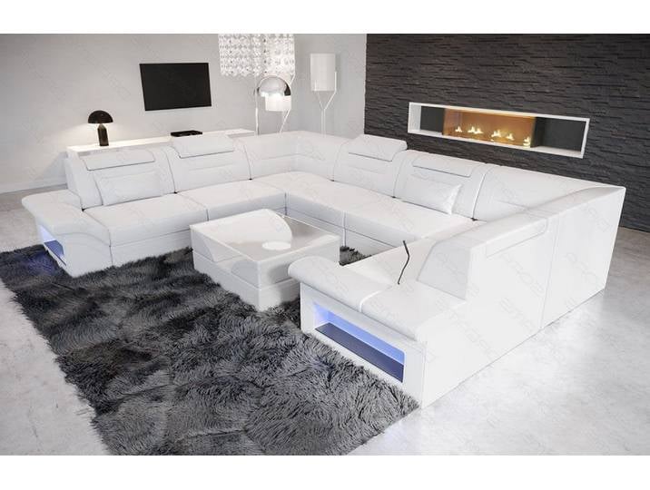 Mini Sofa Brianza U-Form aus Leder
