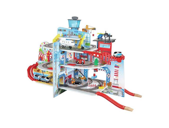 Hape Spielzeug-Eisenbahn E3768 Mega City Eisenbahn Set