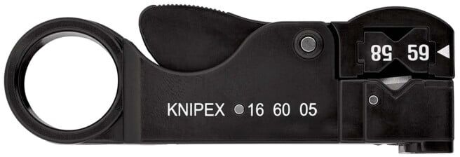 Outil à dénuder pour câbles coaxiaux Knipex (16 60 05 SB)