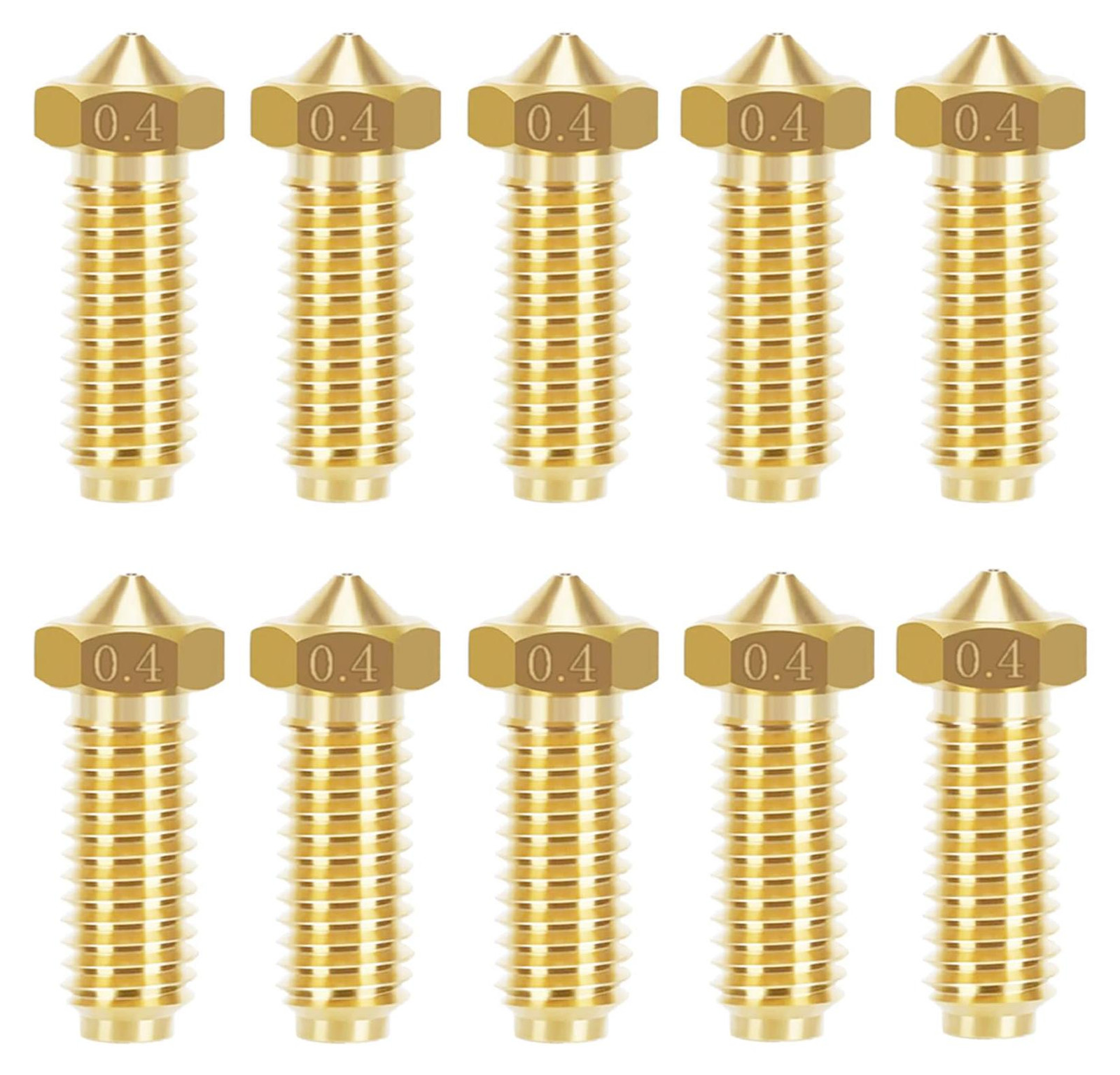 Selius 10 stuks messing spuitmonden 0,4 mm voor Kobra 2 3D-printeronderdelen