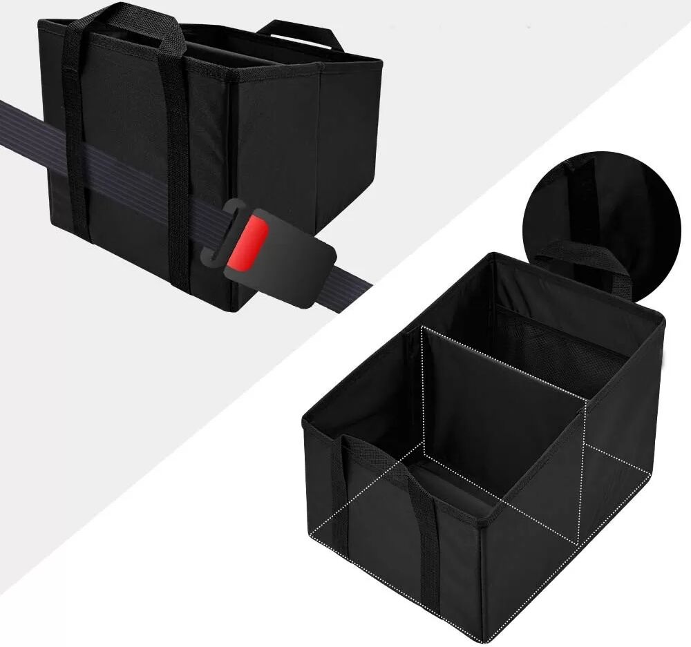 INF Schwarzer Oxford-Gewebe Auto Rücksitz Organizer - Faltbar & Tragbar