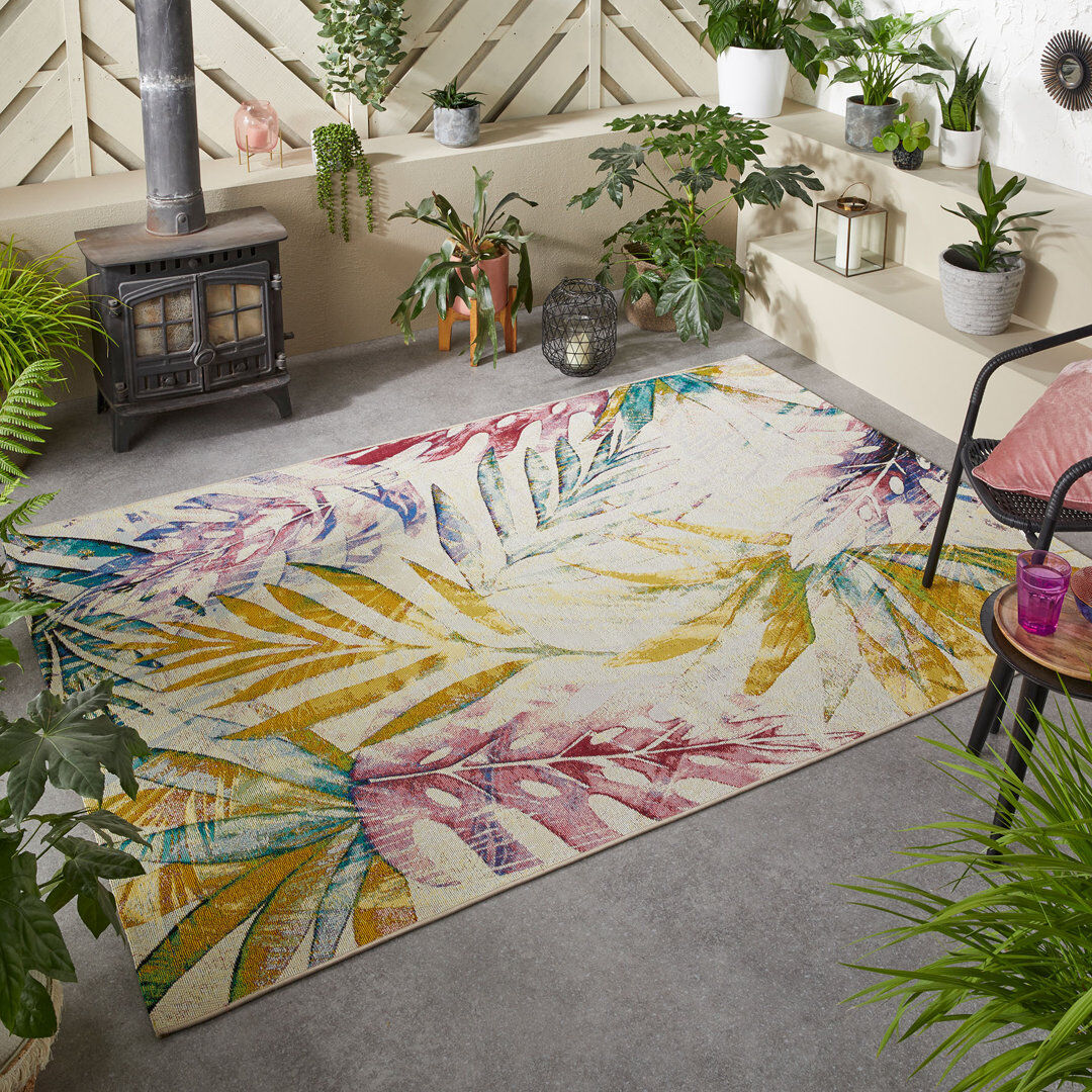 Sol 27 Outdoor Riyadh Rectangle Ombre Dhurrie Yellow Rectangle 200 x 285cm
