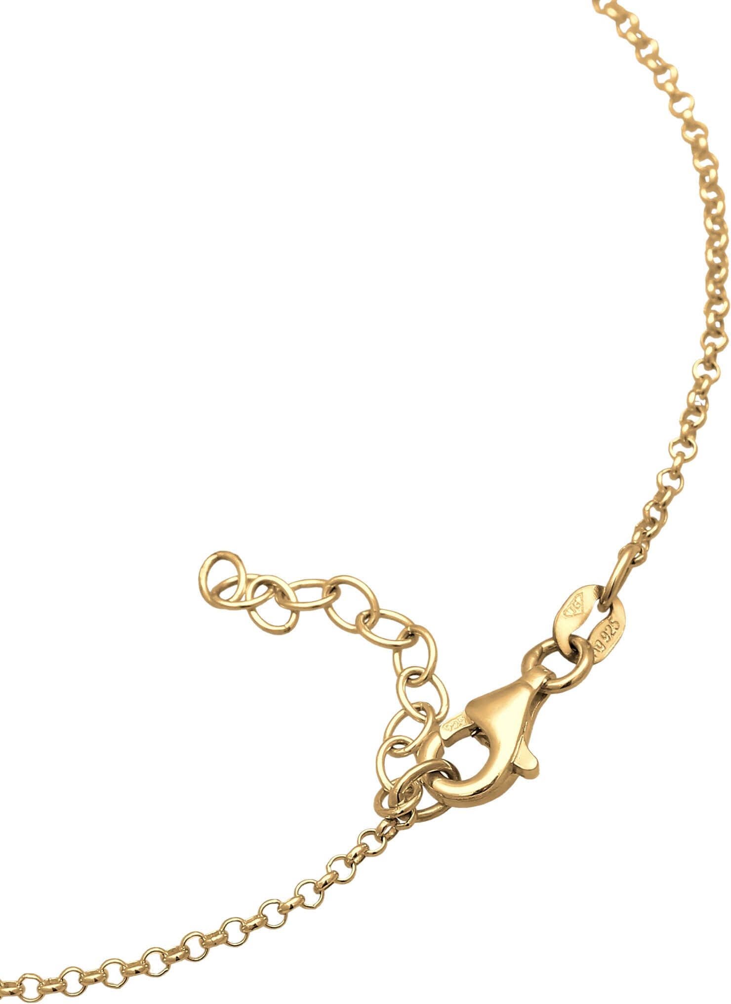 Fußkette ELLI "Fußschmuck Seestern Süßwasserperle Mode 925er Silber" Gr. 22, gold, Fußketten, Damen, Silber 925 (Sterlingsilber), Fußkette