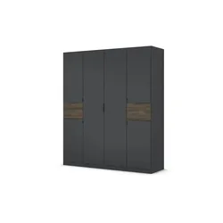 Drehtürenschrank  Thurso , schwarz , Maße (cm): B: 181 H: 210