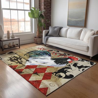 Addison Rugs Premium Washable Super Soft Farmhouse Rooster Mayfield Rug
