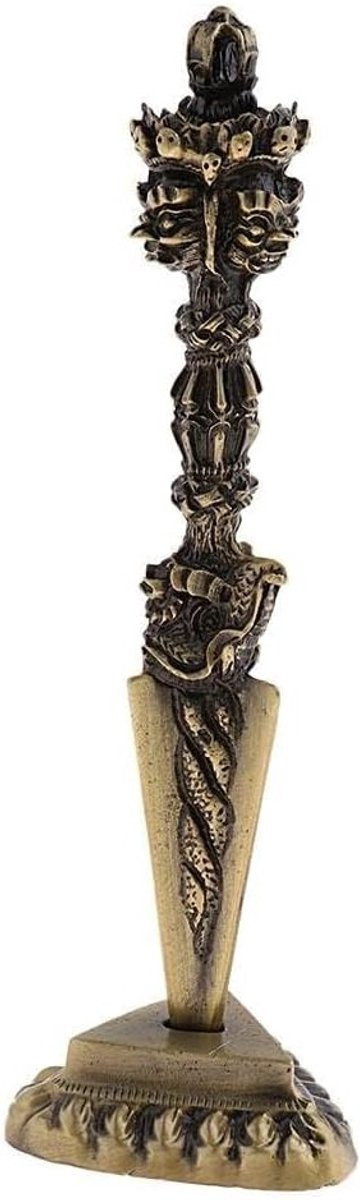 Dorje Vajra Phurba met basis - Handgemaakt Tibetaans Boeddhistisch decoratiestuk uit Nepal