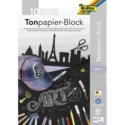 Folia Tonpapier-Block SCHWARZ, DIN A3, 10 Blatt