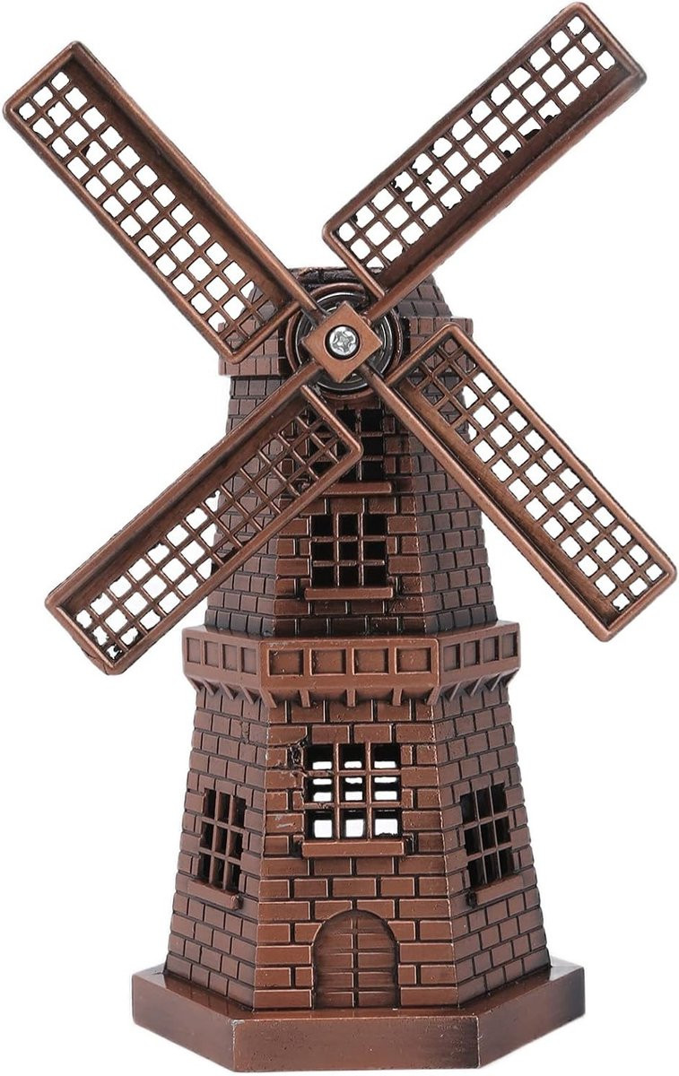 Retro Houten Windmolen Beeldje voor Decoratie in de Tuin of op Tafel