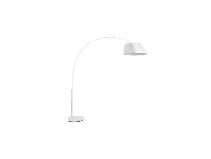 Lampadaire en métal blanc, E27, abat-jour textile asymétrique - Z
