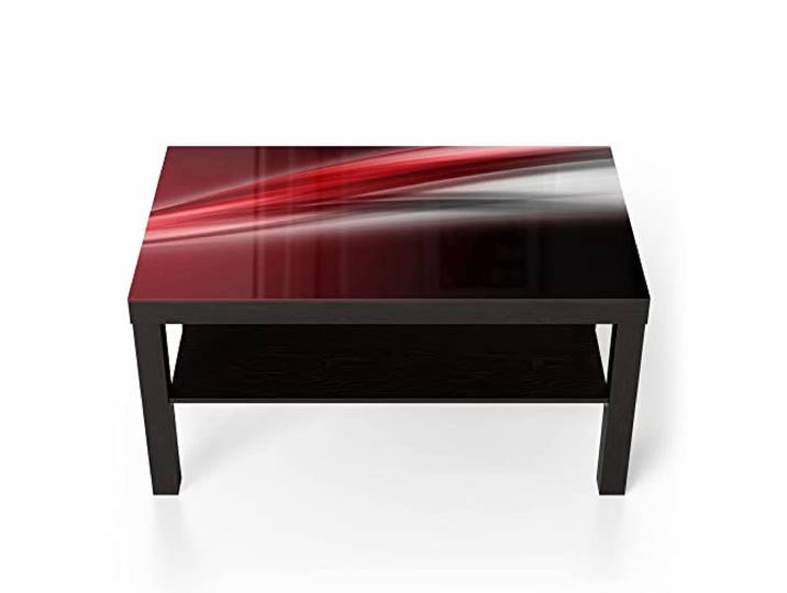 DEQORI Glastisch schwarz groß 90x50 cm Motiv Energiegeladener Schweif ausgefallener Beistelltisch aus Glas Hochglanz Couchtisch fürs Wohnzimmer moderner Couch Tisch mit Design