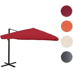 Gastronomie-Ampelschirm HWC-A96, 3,5x3,5m (Ø4,95m) Polyester/Alu 25kg ~ Flap, bordeaux ohne Ständer