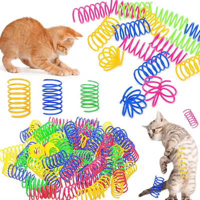 Inspire Curations BouncePaws Interactive Cat Spring Toys Set random 100pcs