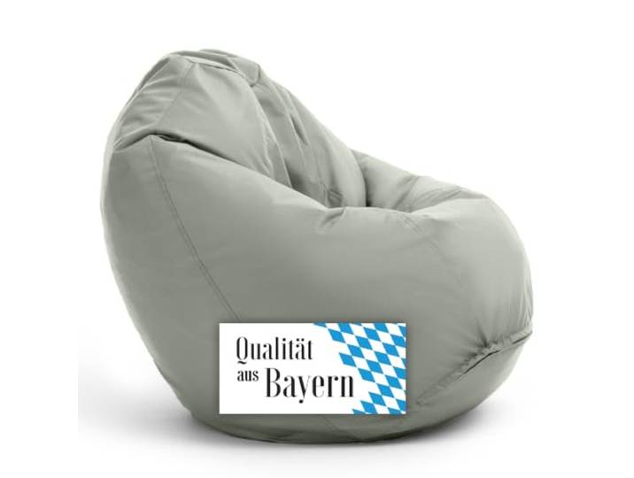 Bruni Sitzsack Classico L in Felsgrau – XL Sitzsack mit Innensack zum Lesen, Abnehmbarer Bezug, lebensmittelechte EPS-Perlen als Bean-Bag-Füllung, aus Deutschland