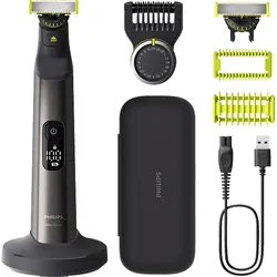PHILIPS QP6652/61 OneBlade Pro 360 Elektrorasierer,, Barttrimmer, Chromdesign
