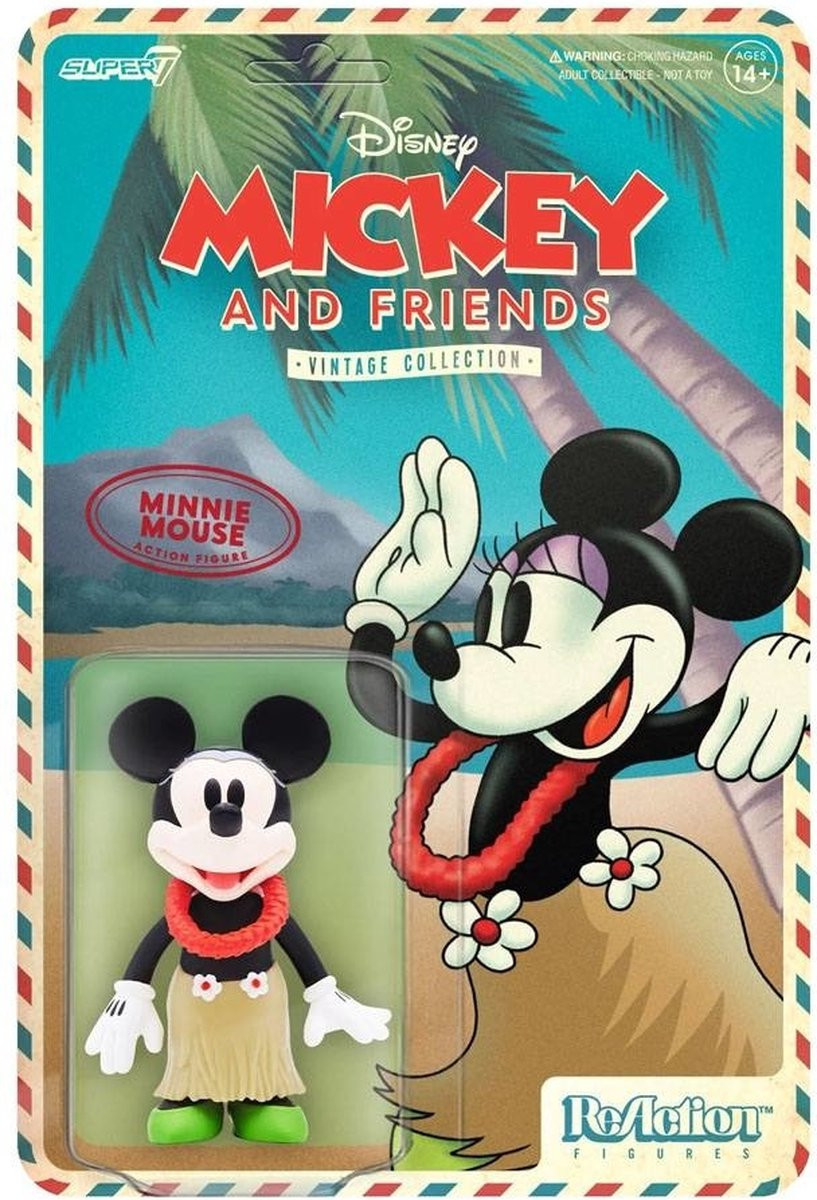 Super7 Disney ReAction Action Figure Wave 2 Vintage Collection Minnie Mouse Hawaiian Holiday 10 cm