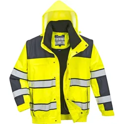 Warnschutz Pilotenjacke 4in1 "C466" - L - gelb/marine