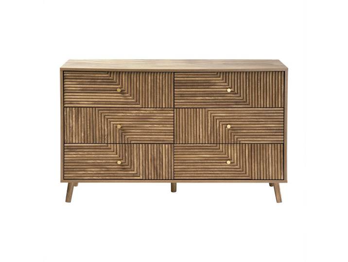 Calicosy Kommode mit 6 Schubladen und laminierten Fronten 39/75/120 cm, Apfelbaumfarben, Holzwerkstoff, 39x75x120 cm, Kleinmöbel, Kommoden