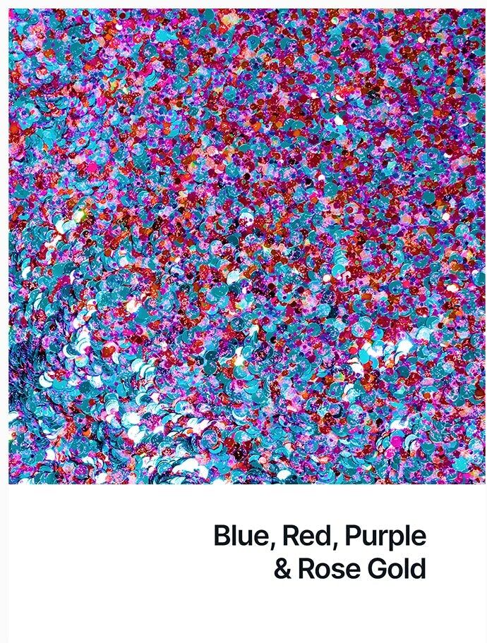 Hemway Mixed Epoxy Resin Glitter 100g / 3.5oz   Harlequin Mix with Rose Gold   Polyurethane - Harlequin Mix with Rose Gold - 100g