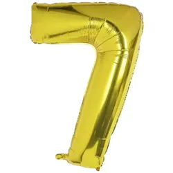 VEPATIM 2 Folienballon Zahlenballon "Zahl 7" gold ca. 100cm