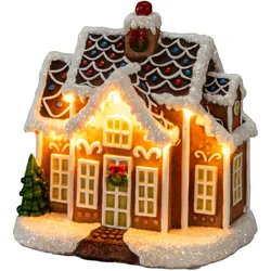 Konstsmide Weihnachtsbeleuchtung LED Mini Lebkuchenhaus 9 warmweiße Dioden