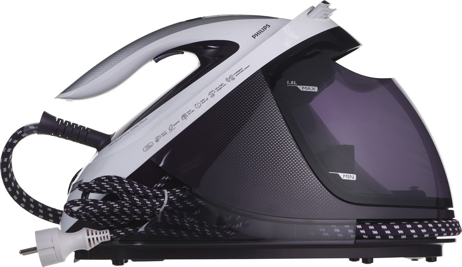 Philips GC9660/30 Stoomgenerator, 2700 W, 1,8 liter, T-ionicGlide zoolplaat, paars/wit