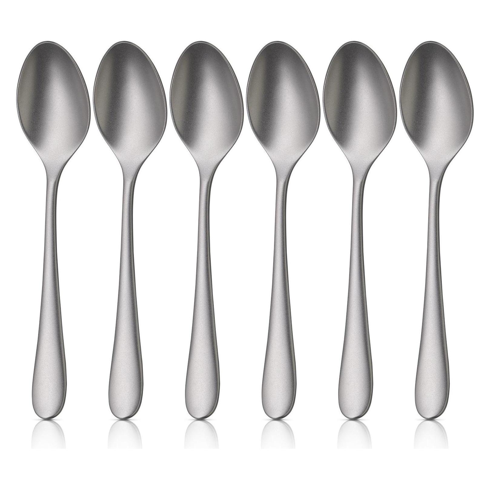 WMF Merit Espressolöffel-Set, 6 Stück, Cromargan protect, sandgestrahlt (6 Stk., Besteck Set) (3201114245)