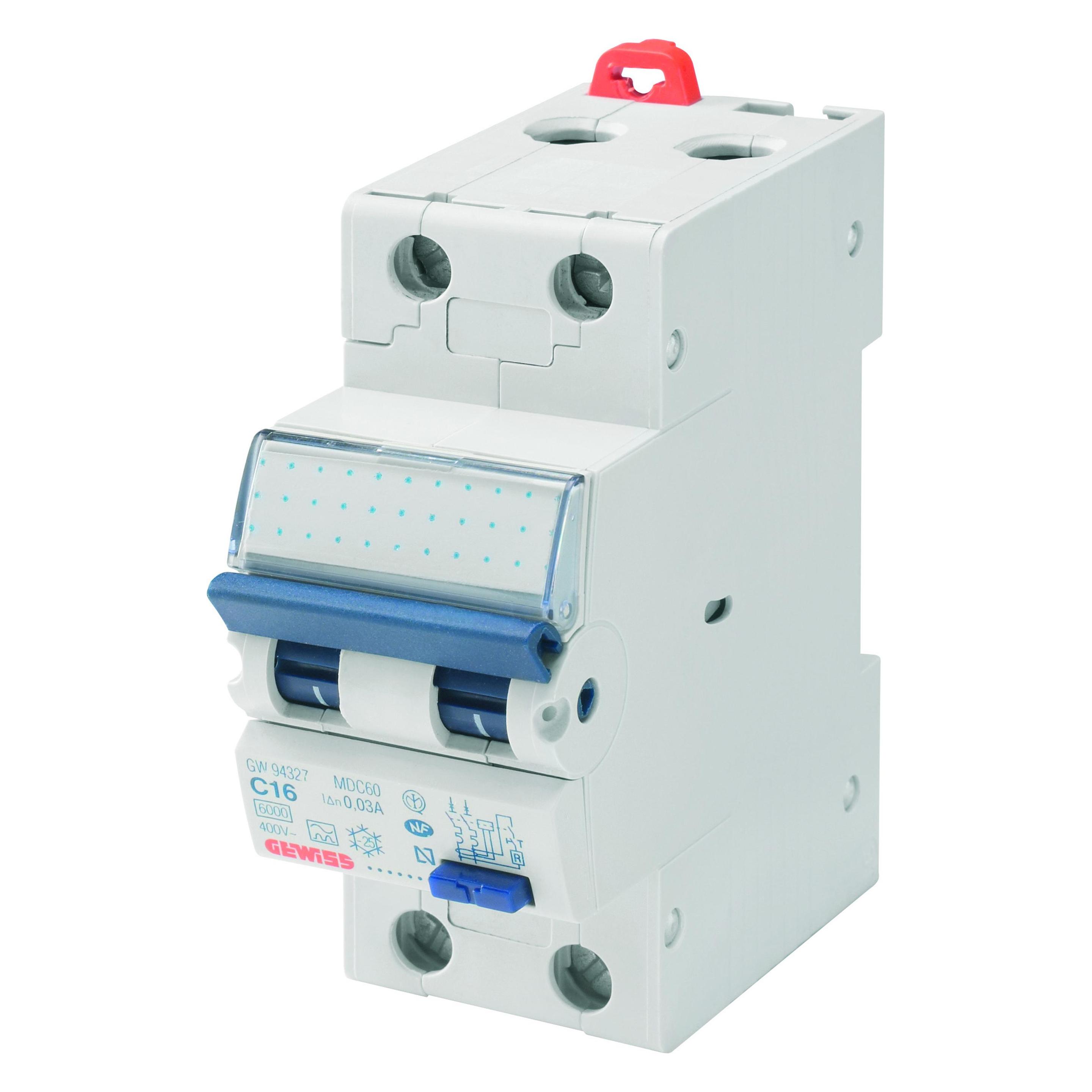 Gewiss GEWI GW95107 MDC60 FI/LS B16/0.03A 1P+N A 6KA 2TE (GW95107)