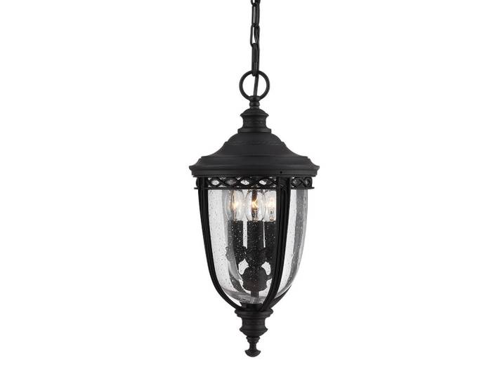 Elstead Lighting Aussenhängeleuchte English Bridle, Schwarz, Metall, Glas, 58 cm, RoHS, Lampen & Leuchten, Außenbeleuchtung, Außendeckenleuchten