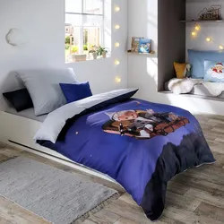 Fleuresse Mako-Satin Bettwäsche Sandmann nachtblau 135x200 cm + 80x80 cm - blau
