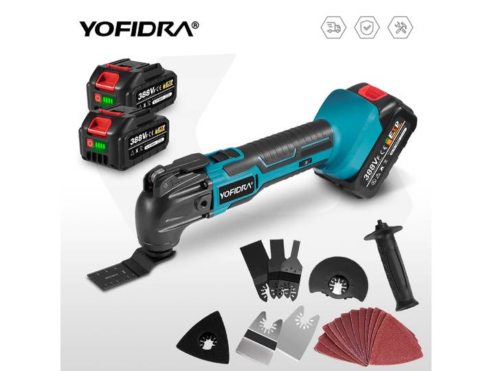 YOFIDRA 6 vitesses sans fil oscillant Multi outil Variable multifonctionnel outil électrique avec accessoire pour Makita 18V batterie broche
