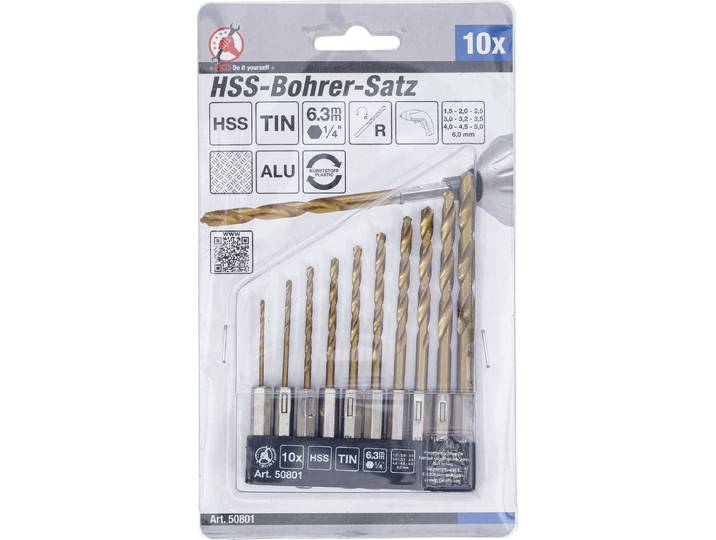 BGS HSS-borenset titanium gecoat 1\,5 - 6 mm\, 10 delig