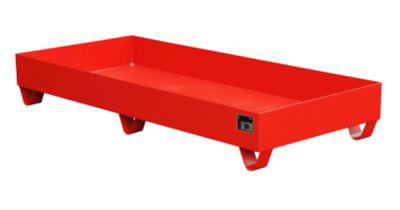 Stahl-Auffangwanne ohne Gitterrost, 1800 x 800 mm, rot RAL 3000