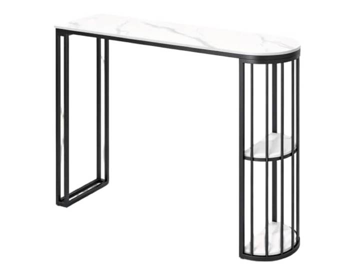 Hoher Kneipentisch mit Metallrahmen,langer schmaler hoher Tisch,Küche Schmaler langer Esstisch,Stützbeine aus Metall,mit Stauraum,einfach zu montieren,freistehend(Black,180cm)