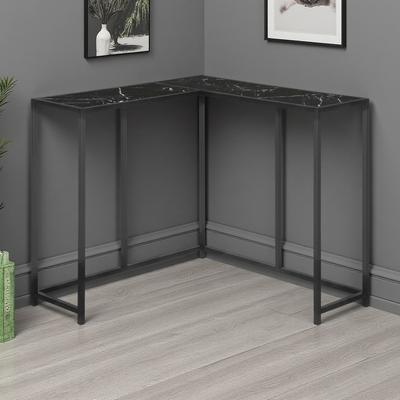 ZWYO HOSIMU "36"" Laminate Accent Table - Contemporary Corner Console with L-Shaped Design for Living Room & Bedroom"
