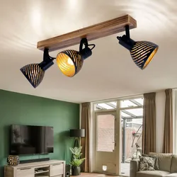 Deckenleuchte Lampe Spotleuchte verstellbar Spotleiste Leseleuchte schwarz gold