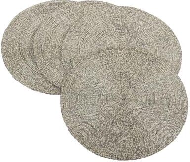Saro Lifestyle Glass Beaded Design Elegant Decorative Placemat Set