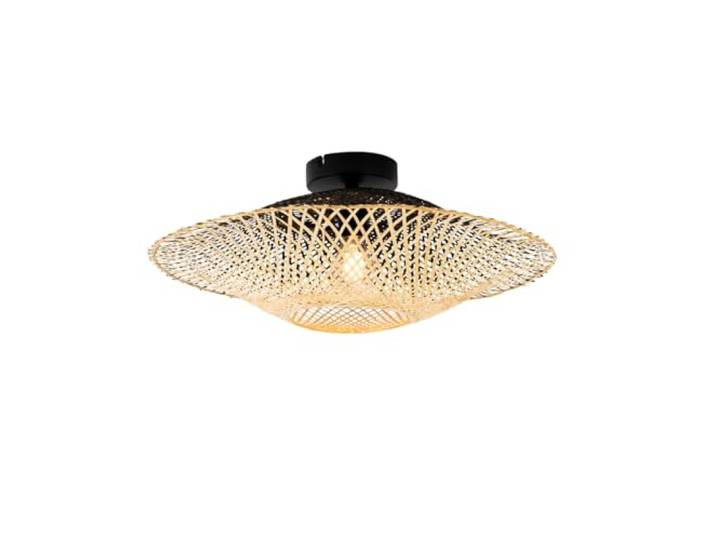 Qazqa rina - Plafonnier - 1 lumière - Ø 52 cm - Naturel - Oriental - éclairage extérieur
