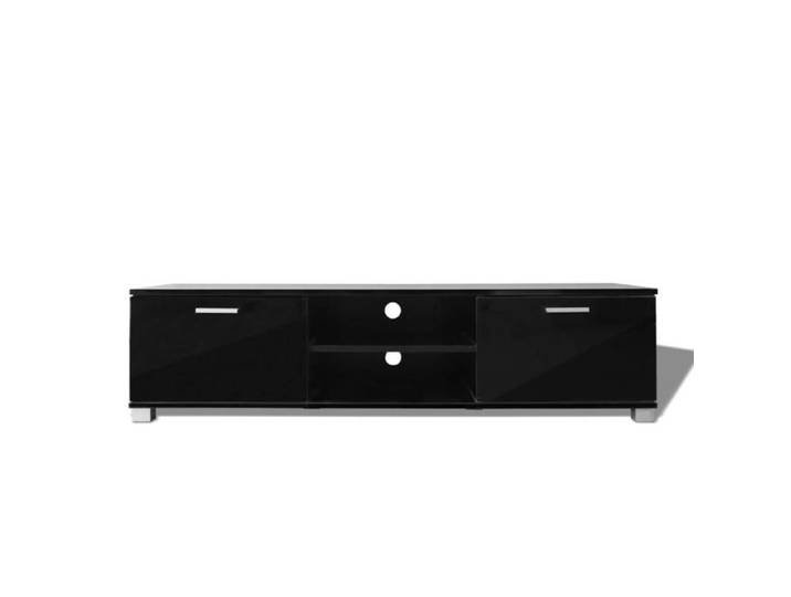 Meuble TV - Banc TV - Table TV - Noir brillant 140x40 5x35 cm - T383