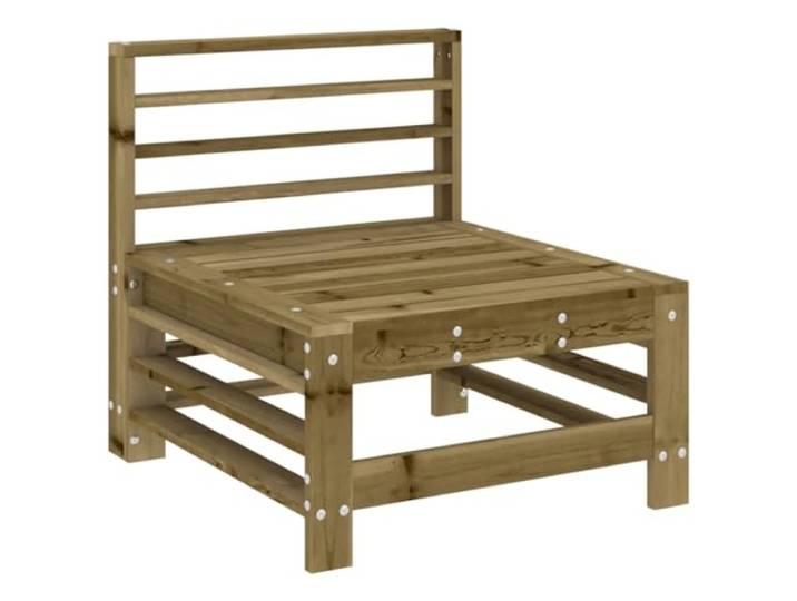 KTHLBRH Mittelsofas für den Garten, 2 Stück, aus imprägniertem Kiefernholz Modulares Lattenrost-Design, 110 kg pro Sitz, für Terrasse und Terrasse