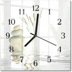 WANDUHR aus Glas 30x30 cm - Steine