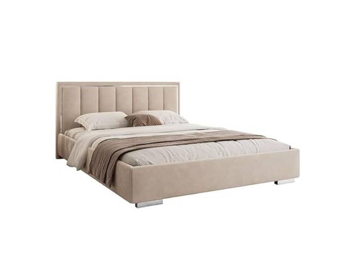 Lookway Aurelia Silver Polsterbett mit Bettkasten, stabiles Bett mit Metallrahmen und Kopfteil für Schlafzimmer (Jasmine 22, 140x200cm)