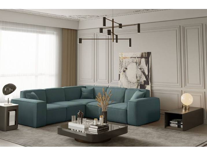 Friderik-EU Ecksofa Ecksofa LUGA Corner – stilvolles und komfortables Sofa mit Kissen, Made in Europe