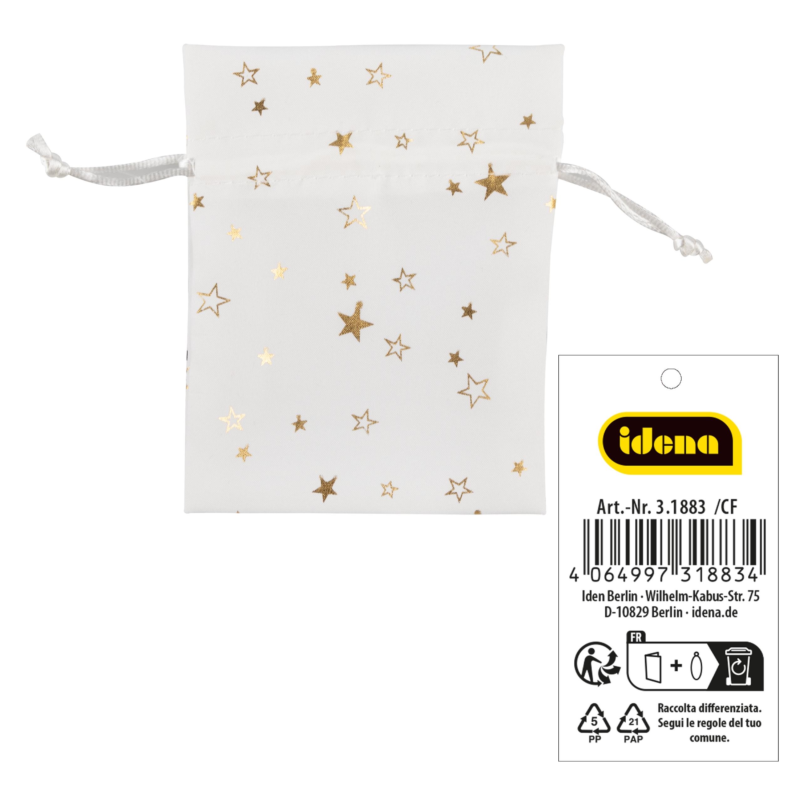 Idena Geschenkbeutel Polyester weiss 10x13cm (1x) (61210506)