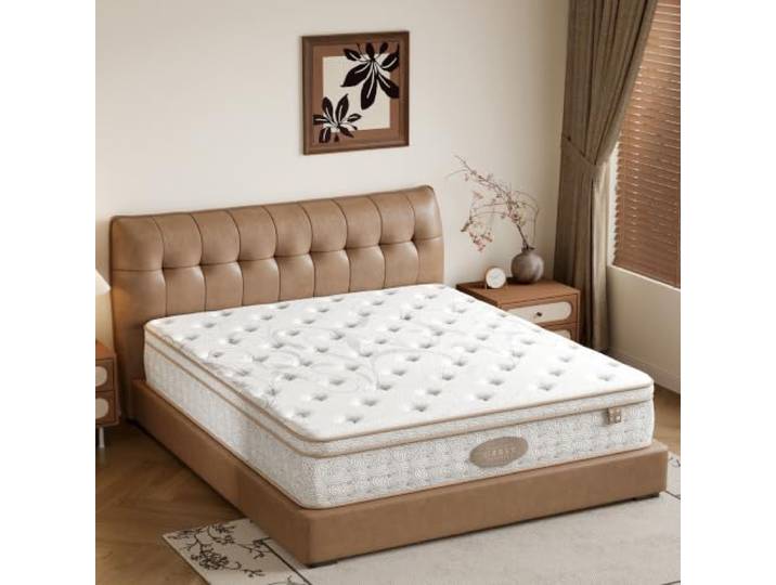 Grbsy Hybrid Matratze 135x190 cm, 30,5 cm Premium, Latex & Viscoschaum, H3 Härtegrad, 7-Zonen Ergonomische Unterstützung, Taschenfederkern, Bewegungsisolation, Oeko-TEX & CertiPUR-US